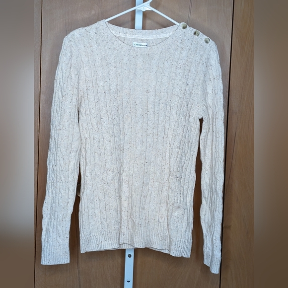 Croft & Barrow Cream Cable Knit Sweater Medium NWT - Picture 6 of 9